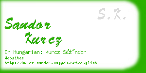 sandor kurcz business card